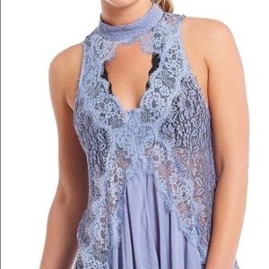 FREE PEOPLE BABY BLUE TELL TALE HEART LACE DRESS